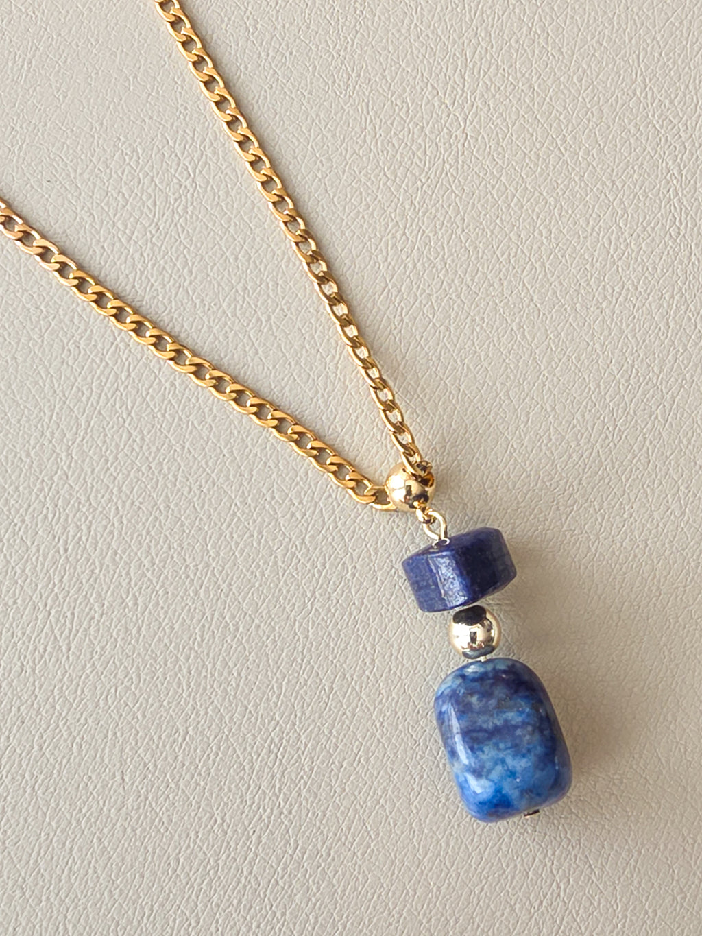 Lapis Lazuli Drop Pendant Necklace