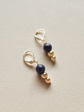 Pair of 14k gold filled earrings with Lapis stone