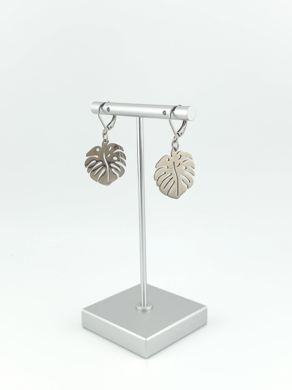 Stainless Steel Monstera Earrings