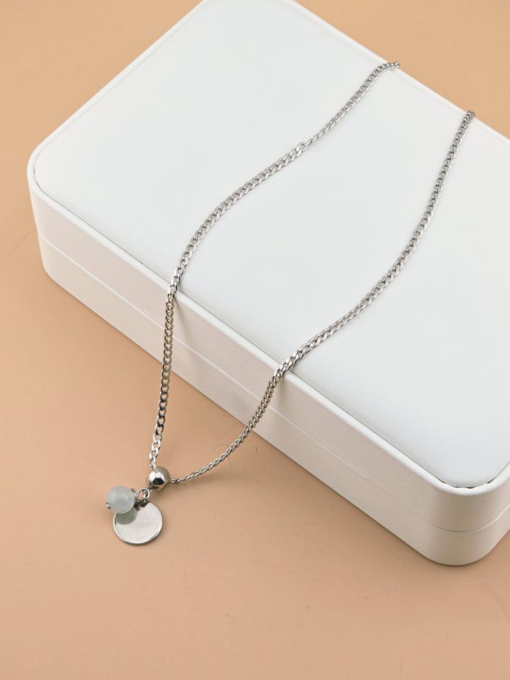 Aquamarine Silver Pendant Necklace