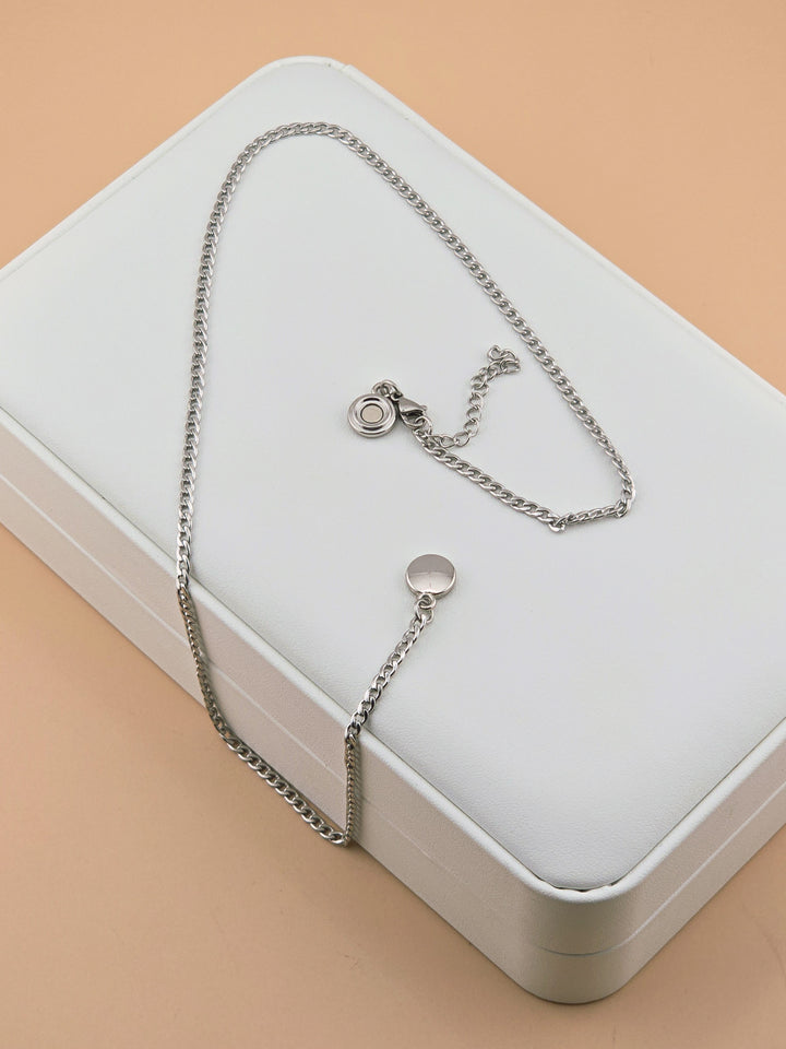 Steel Edge Flat Curb Chain Necklace