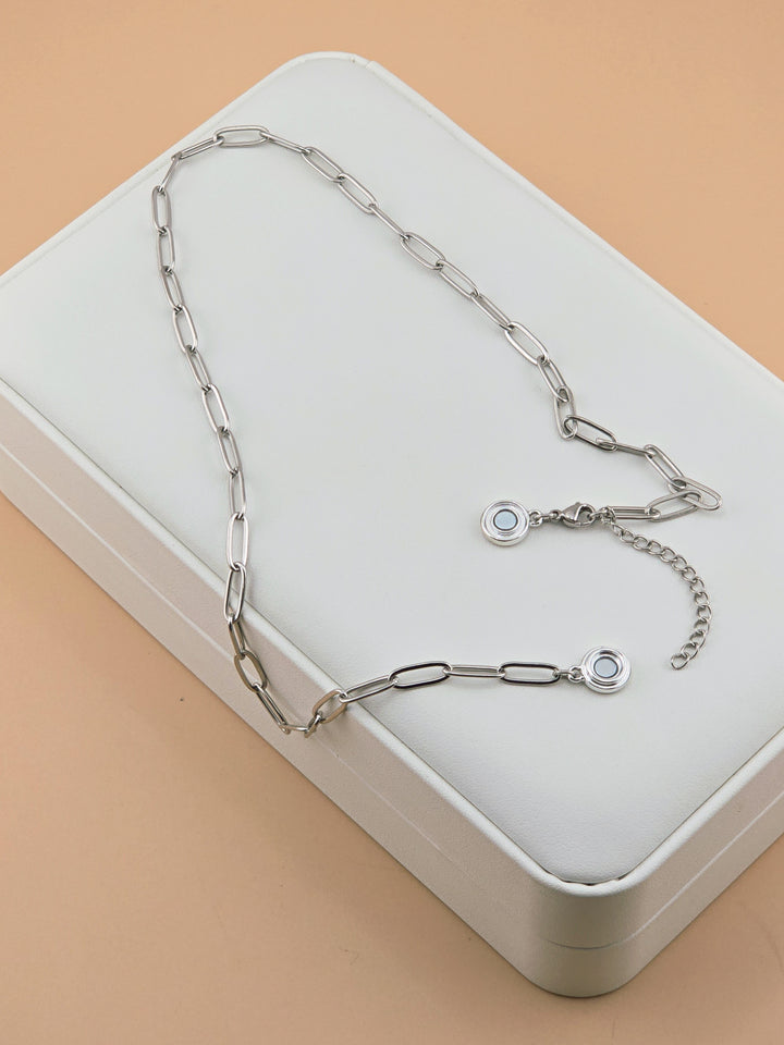 Silver Paperclip Chain Necklace