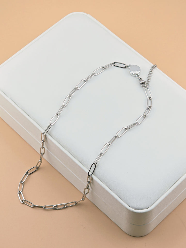 Silver Paperclip Chain Necklace