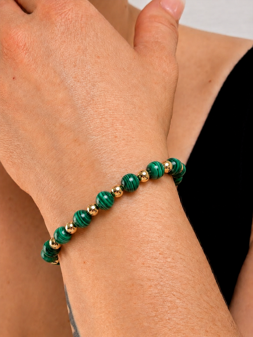 Malachite Gemstone Beaded Bracelet