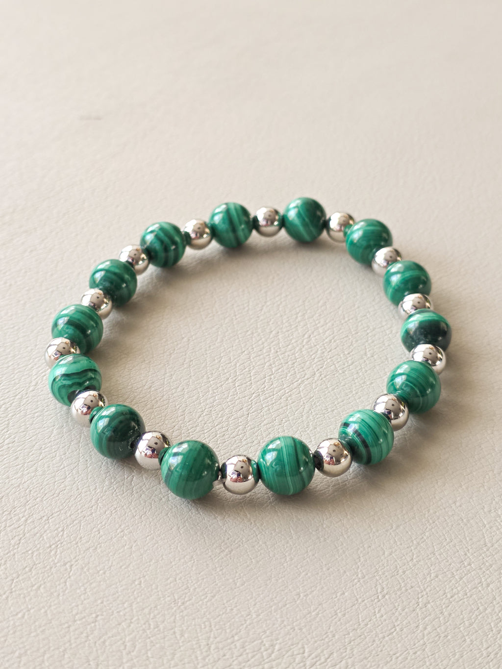 Malachite Gemstone Beaded Bracelet