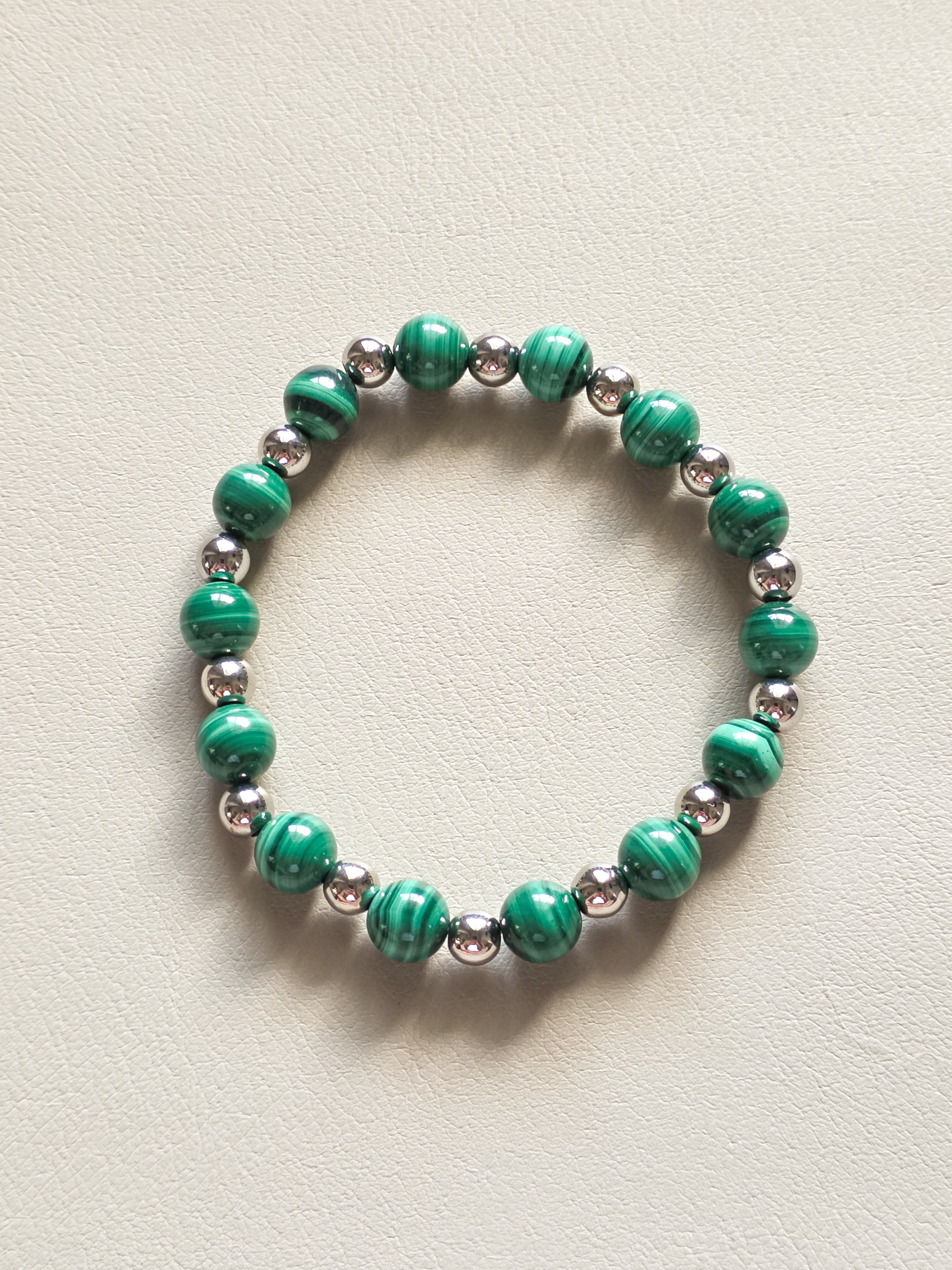Malachite Gemstone Beaded Bracelet