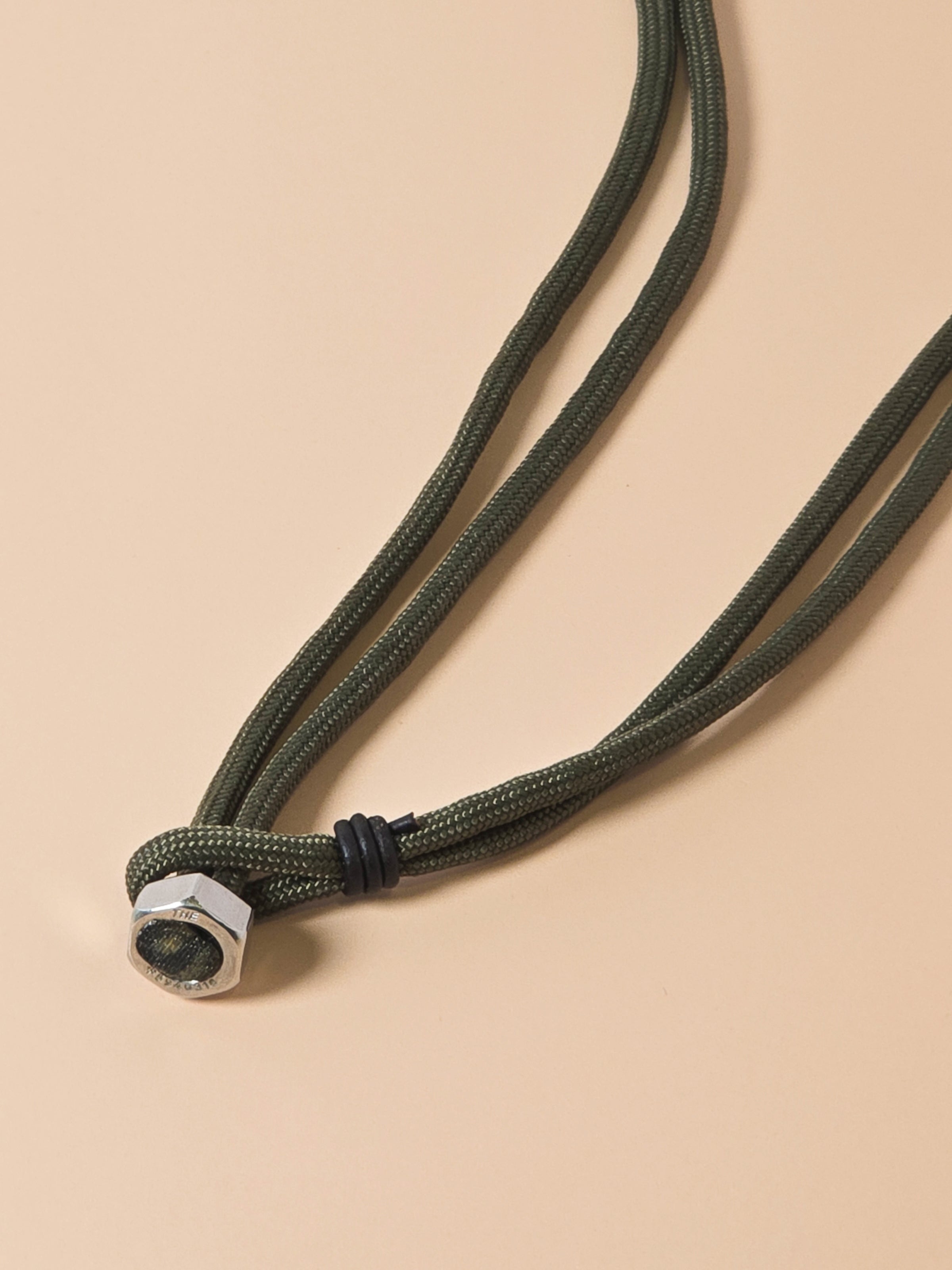 Stainless Steel Olive Drab Paracord Necklace