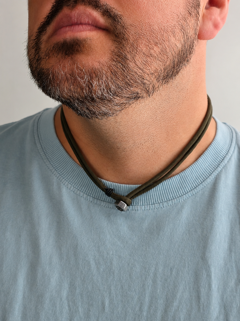 Stainless Steel Olive Drab Paracord Necklace