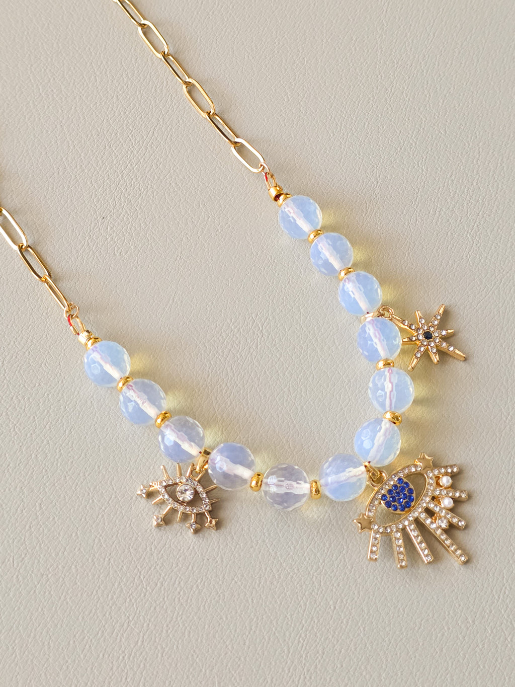 Celestial Opalite Gold Scoop Necklace