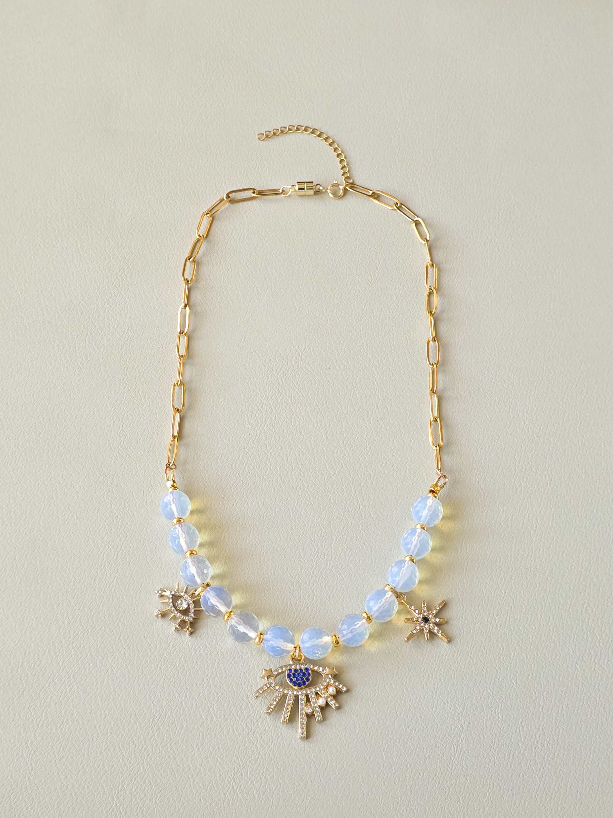 Celestial Opalite Gold Scoop Necklace