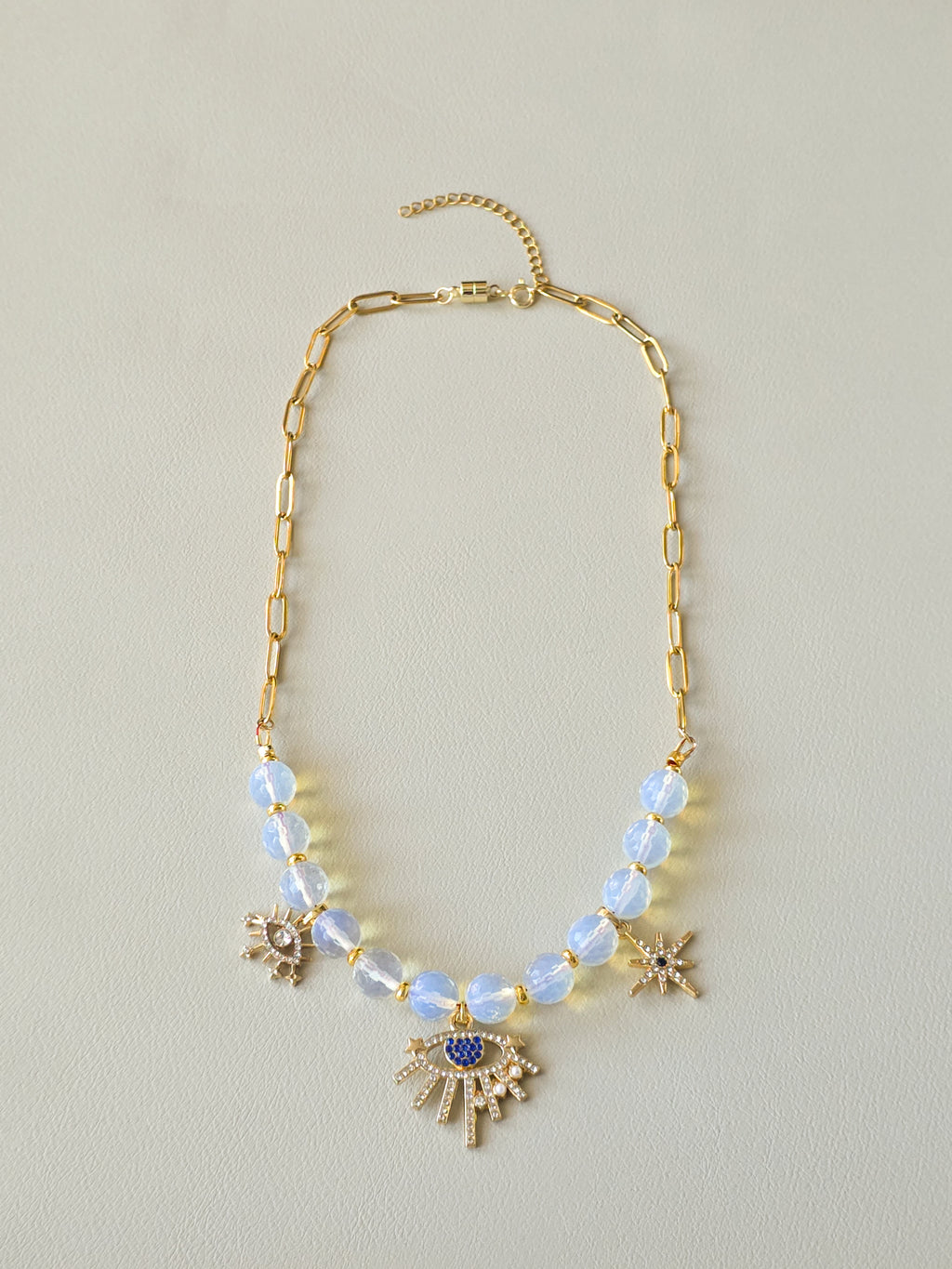 Celestial Opalite Gold Scoop Necklace