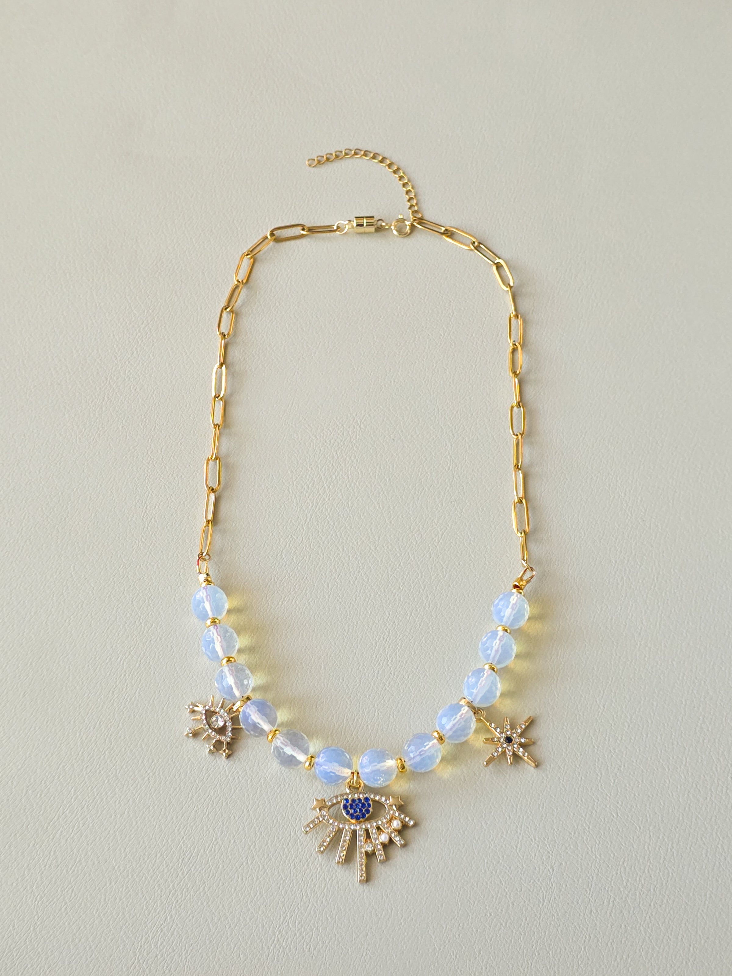 Celestial Opalite Gold Scoop Necklace