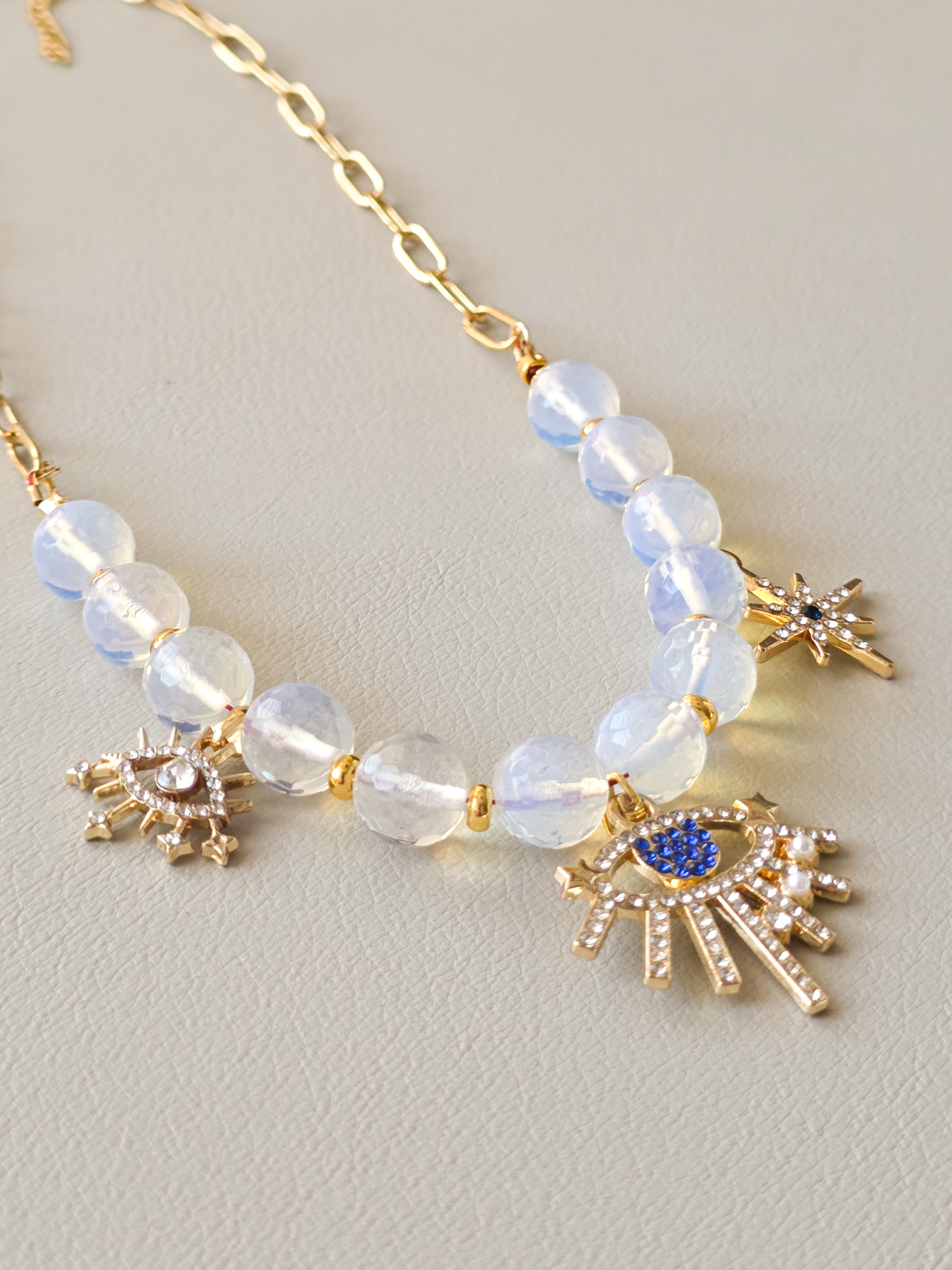 Celestial Opalite Gold Scoop Necklace