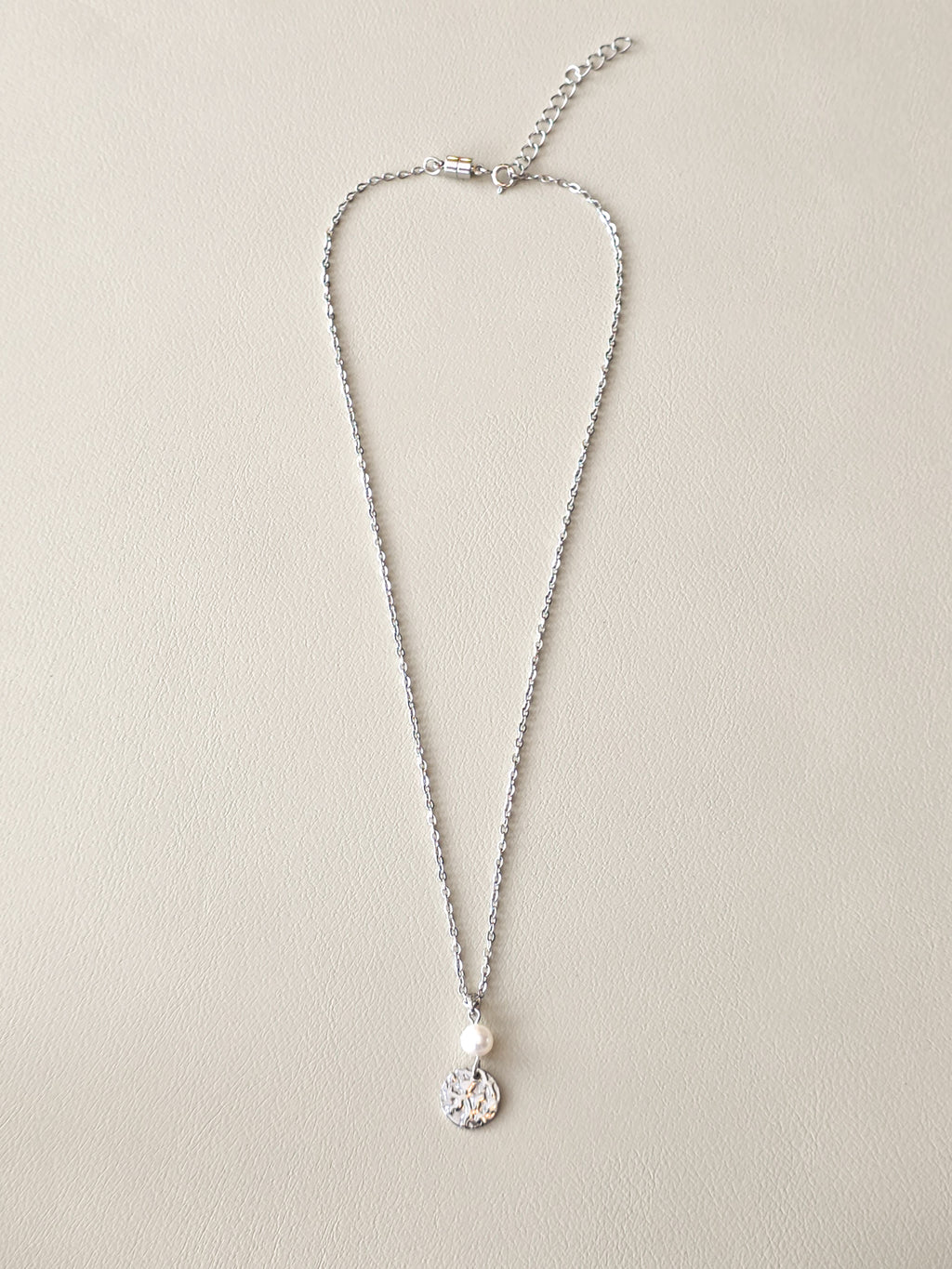 Silver Pearl Pendant Necklace
