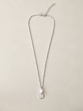 Silver Pearl Pendant Necklace