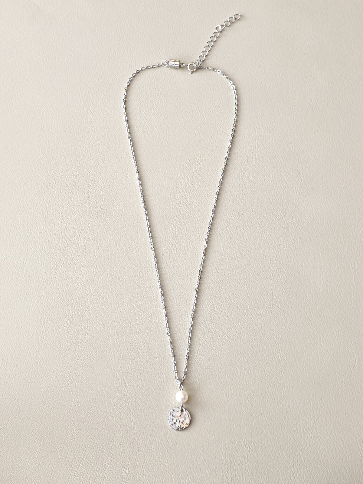 Silver Pearl Pendant Necklace