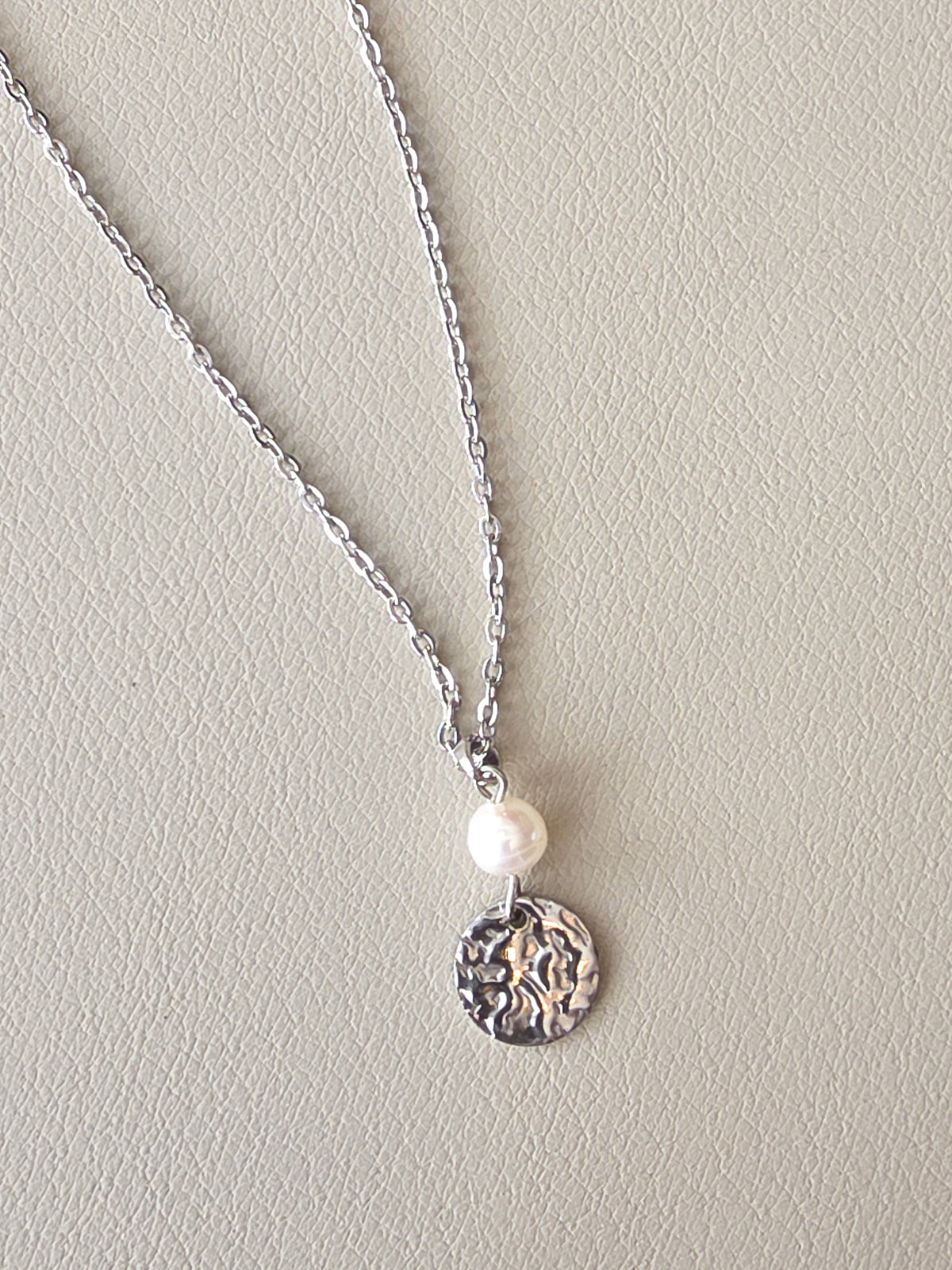 Silver Pearl Pendant Necklace