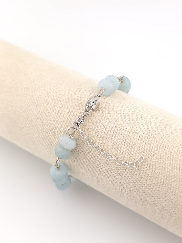 Aquamarine & Argentium Silver Bracelet