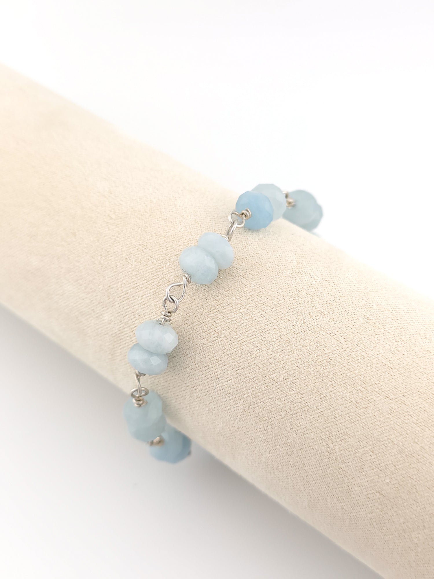 Aquamarine & Argentium Silver Bracelet