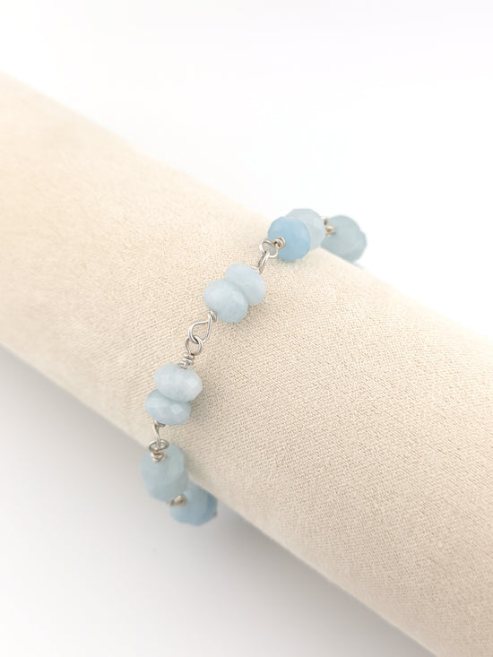 Aquamarine & Argentium Silver Bracelet
