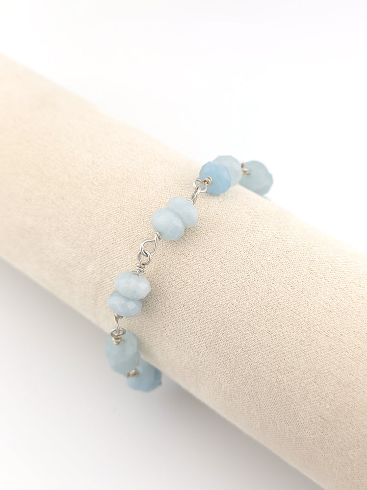 Aquamarine & Argentium Silver Bracelet