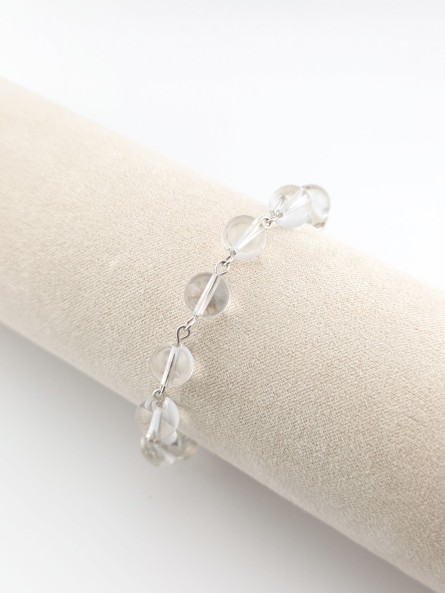 Crystal Quartz & Sterling Silver Bracelet