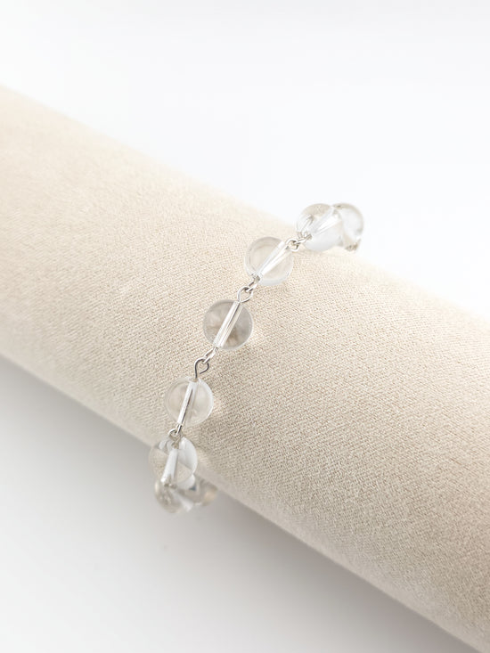Crystal Quartz & Sterling Silver Bracelet