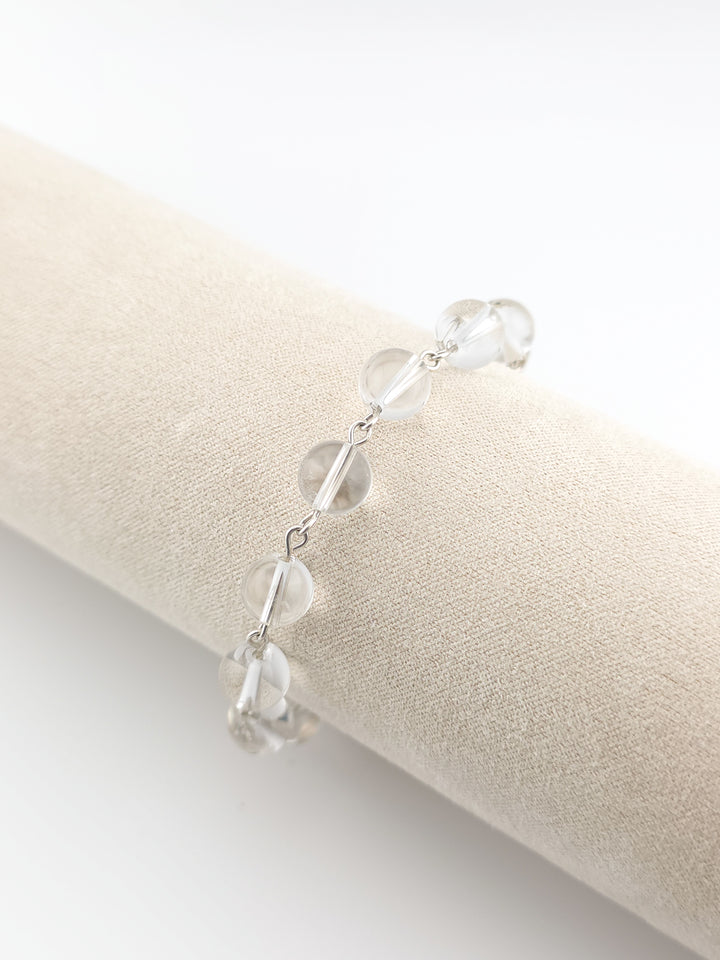 Crystal Quartz & Sterling Silver Bracelet
