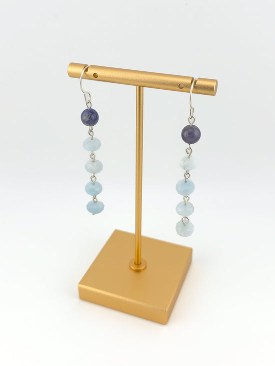 Tanzanite & Aquamarine Cascade Earrings