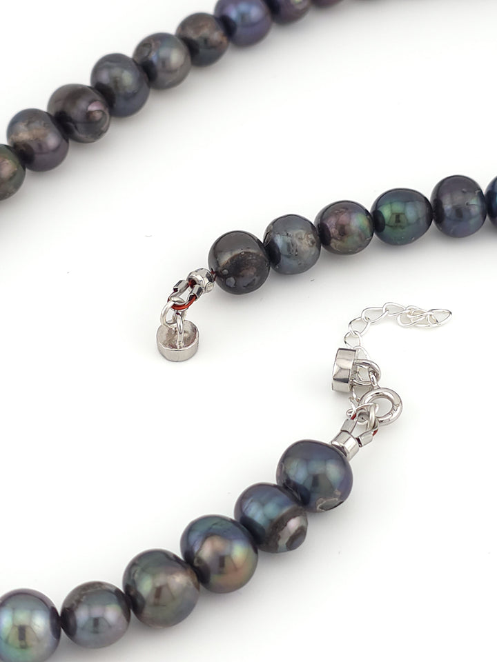 Peacock Baroque Pearl & Sterling Silver Necklace