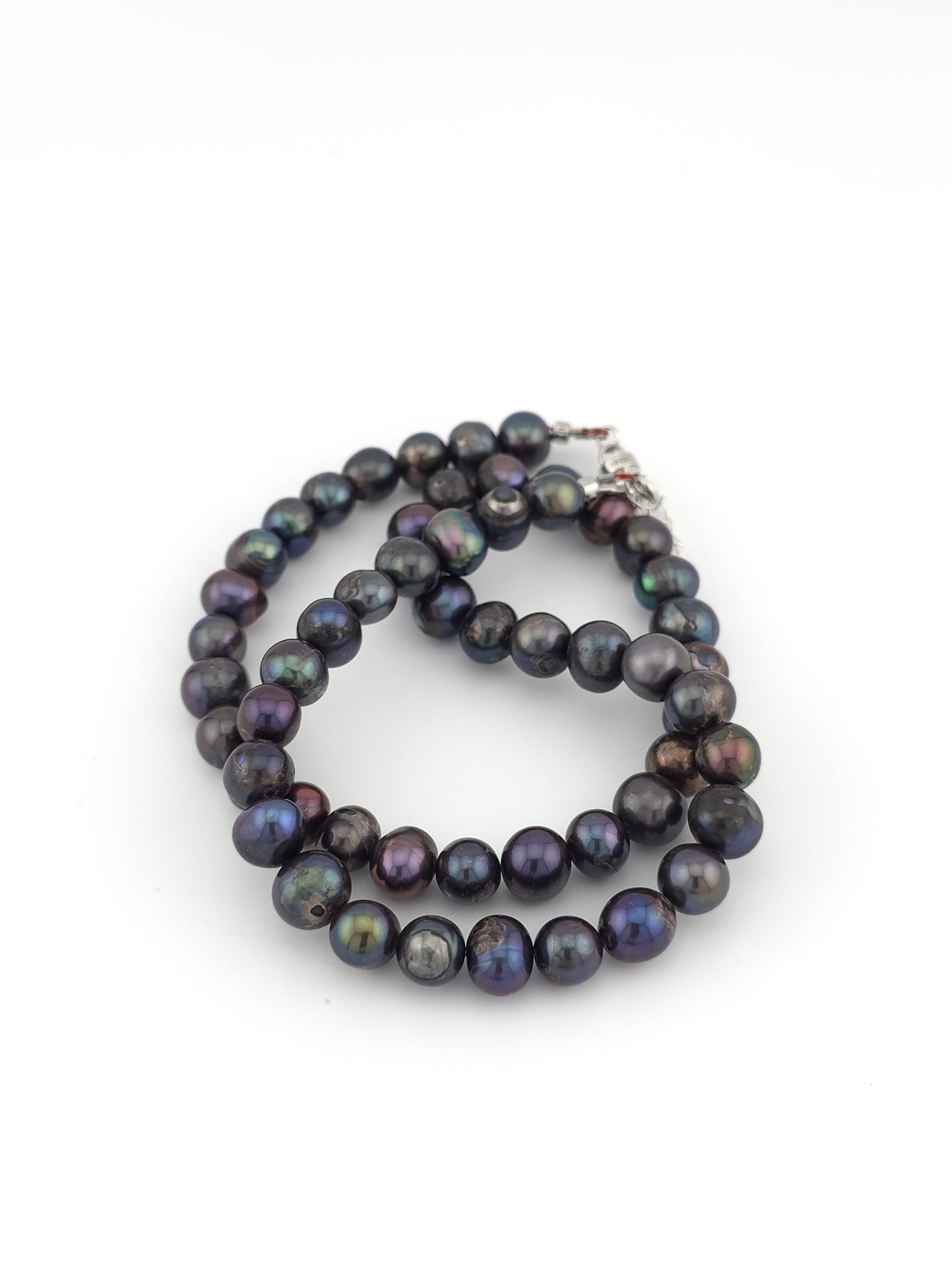 Peacock Baroque Pearl & Sterling Silver Necklace