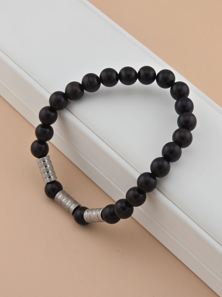 Static Hum Braclet - Ebony Wood, Stainless Steel