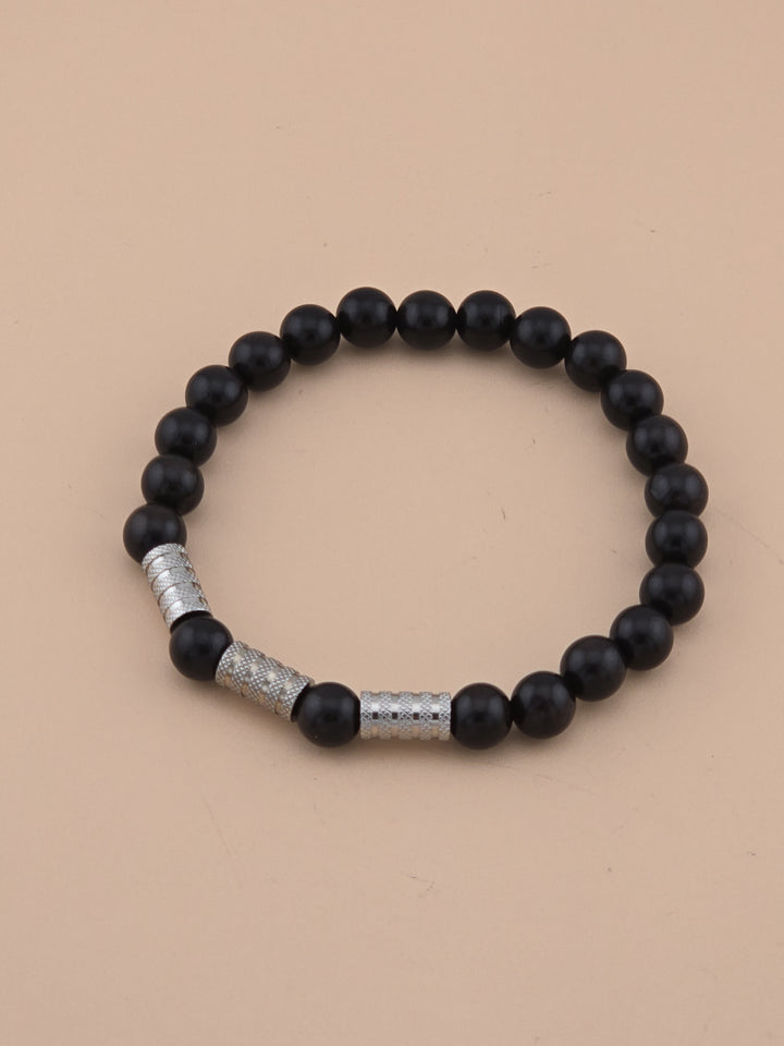 Static Hum Braclet - Ebony Wood, Stainless Steel