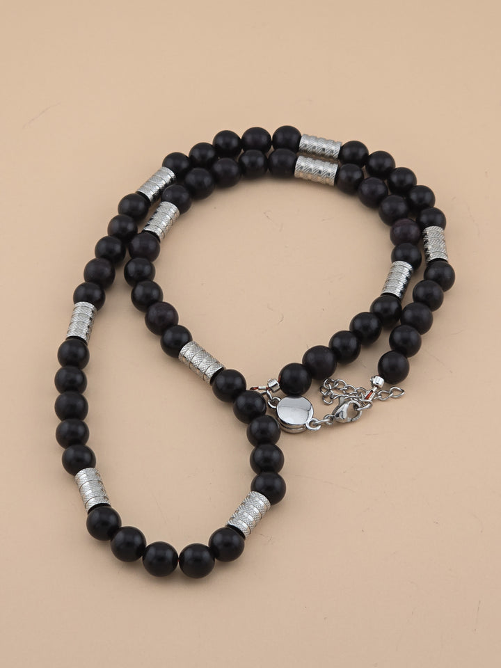 Static Hum Necklace - Ebony Wood, Stainless Steel