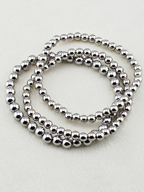 Silver-Filled 5mm Bead Stretch Bracelet