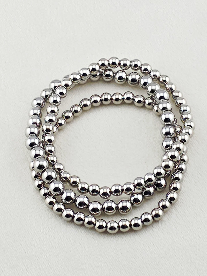 Silver-Filled 5mm Bead Stretch Bracelet