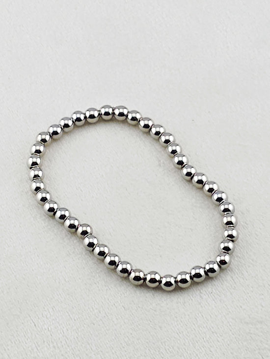 Silver-Filled 5mm Bead Stretch Bracelet