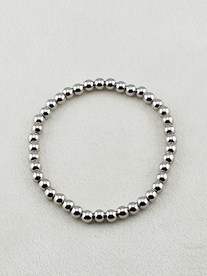 Silver-Filled 5mm Bead Stretch Bracelet