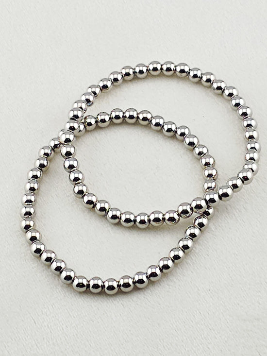 Silver-Filled 5mm Bead Stretch Bracelet