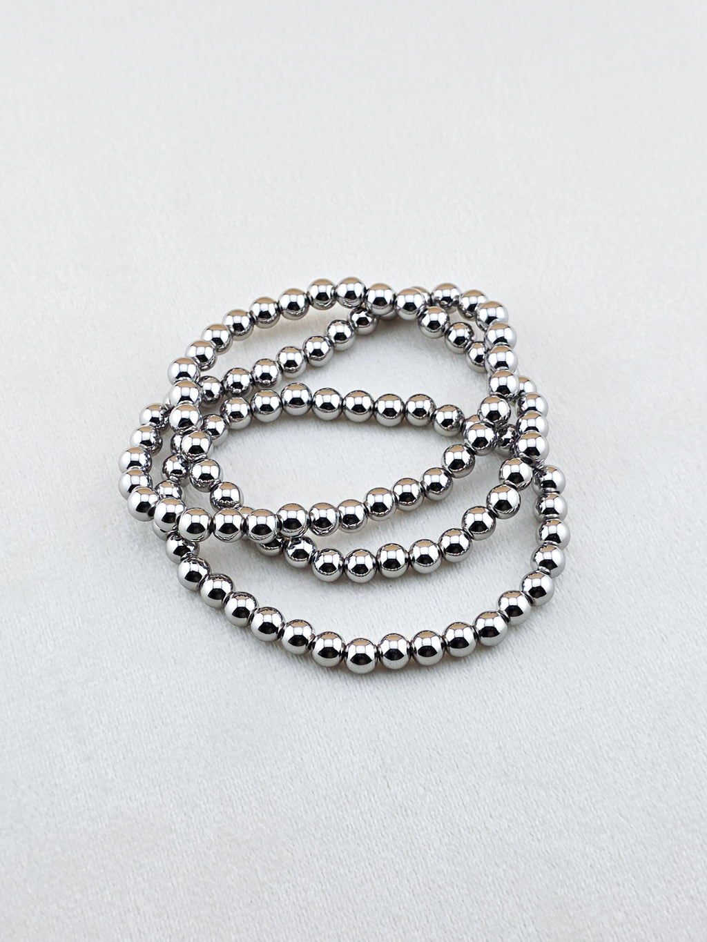 Silver Filled Beaded Stretch Bracelet (6mm)