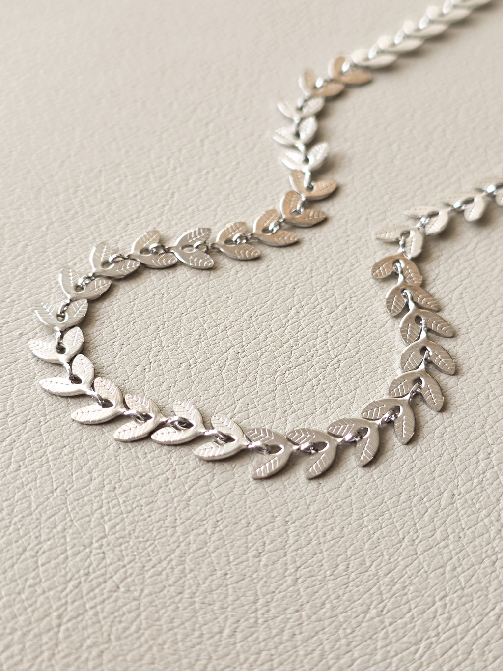 Silver Leaf Chain Necklace