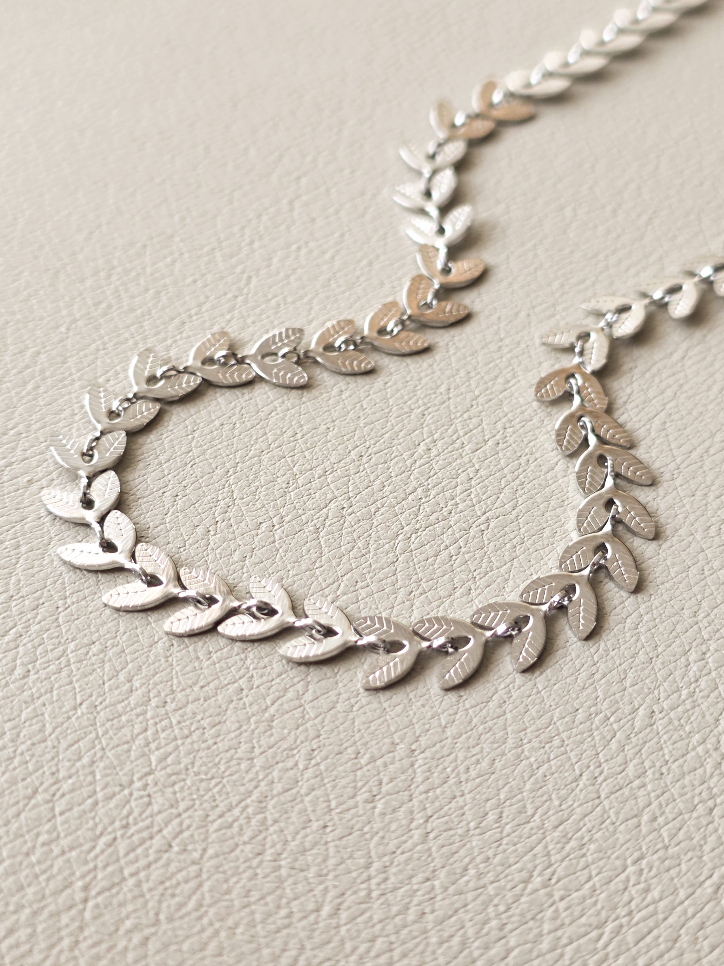 Silver Leaf Chain Necklace