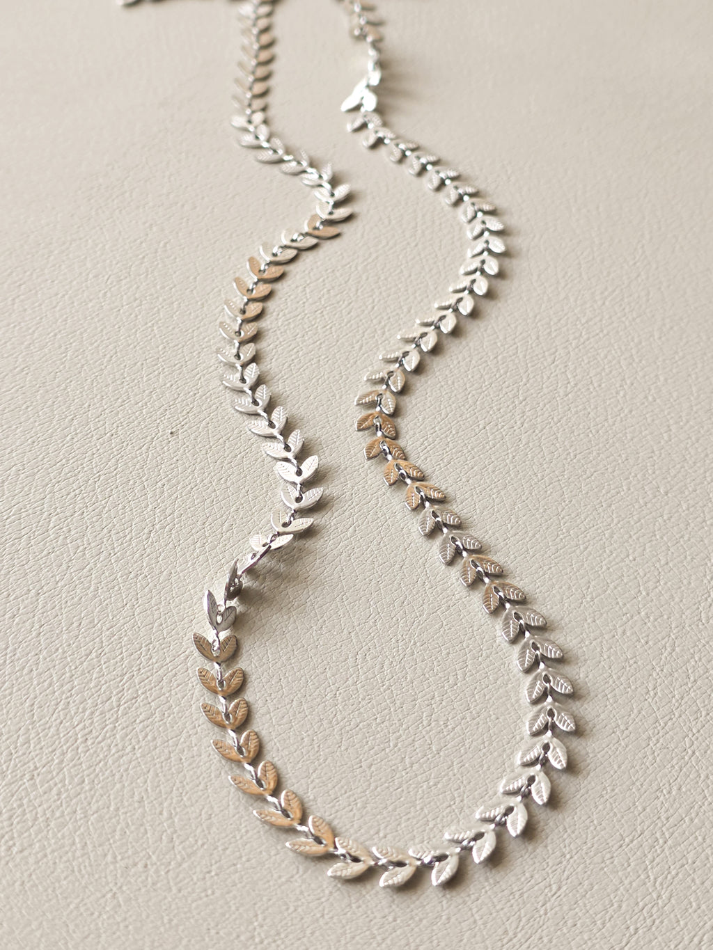 Silver Leaf Chain Necklace