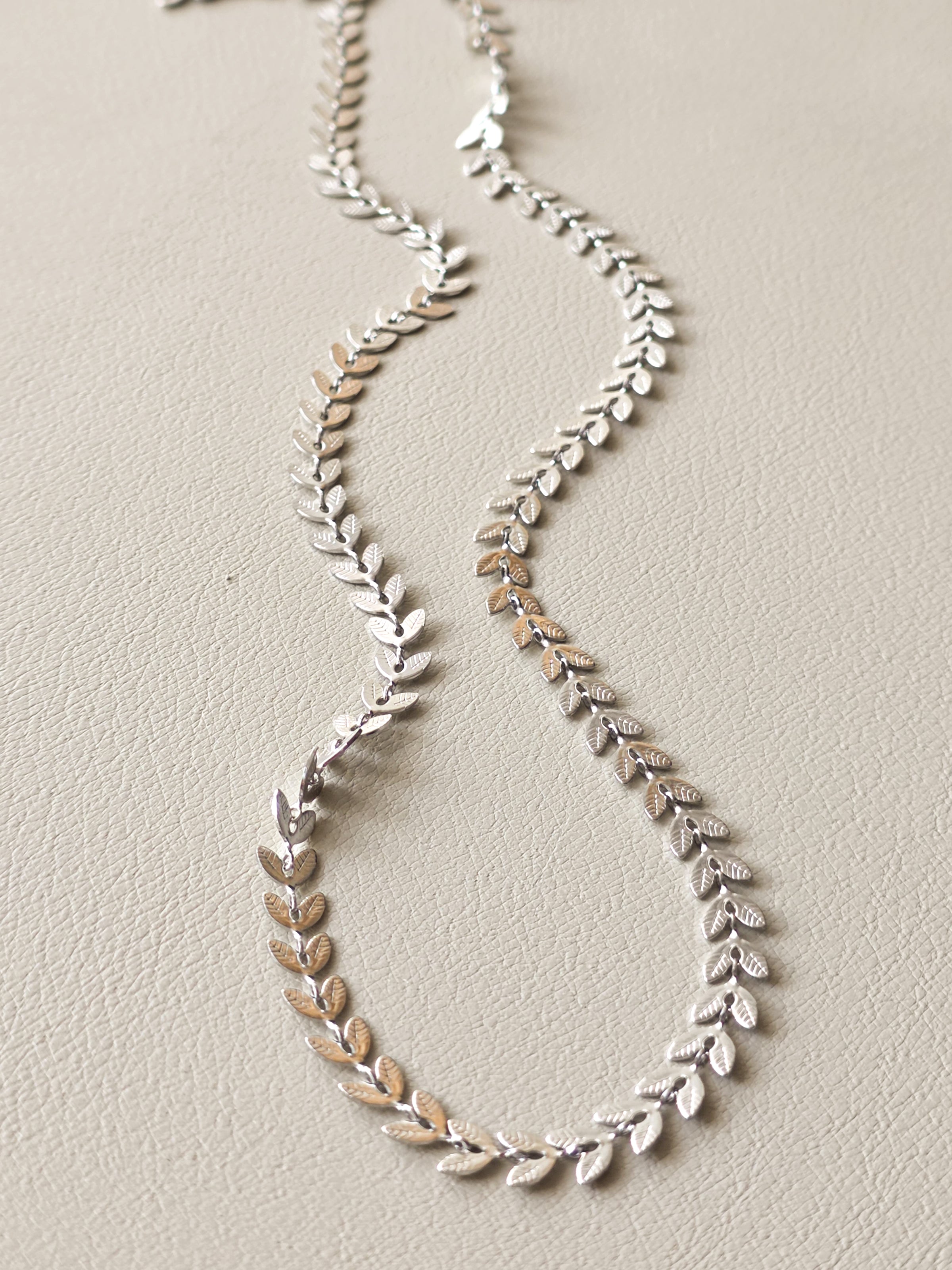 Silver Leaf Chain Necklace