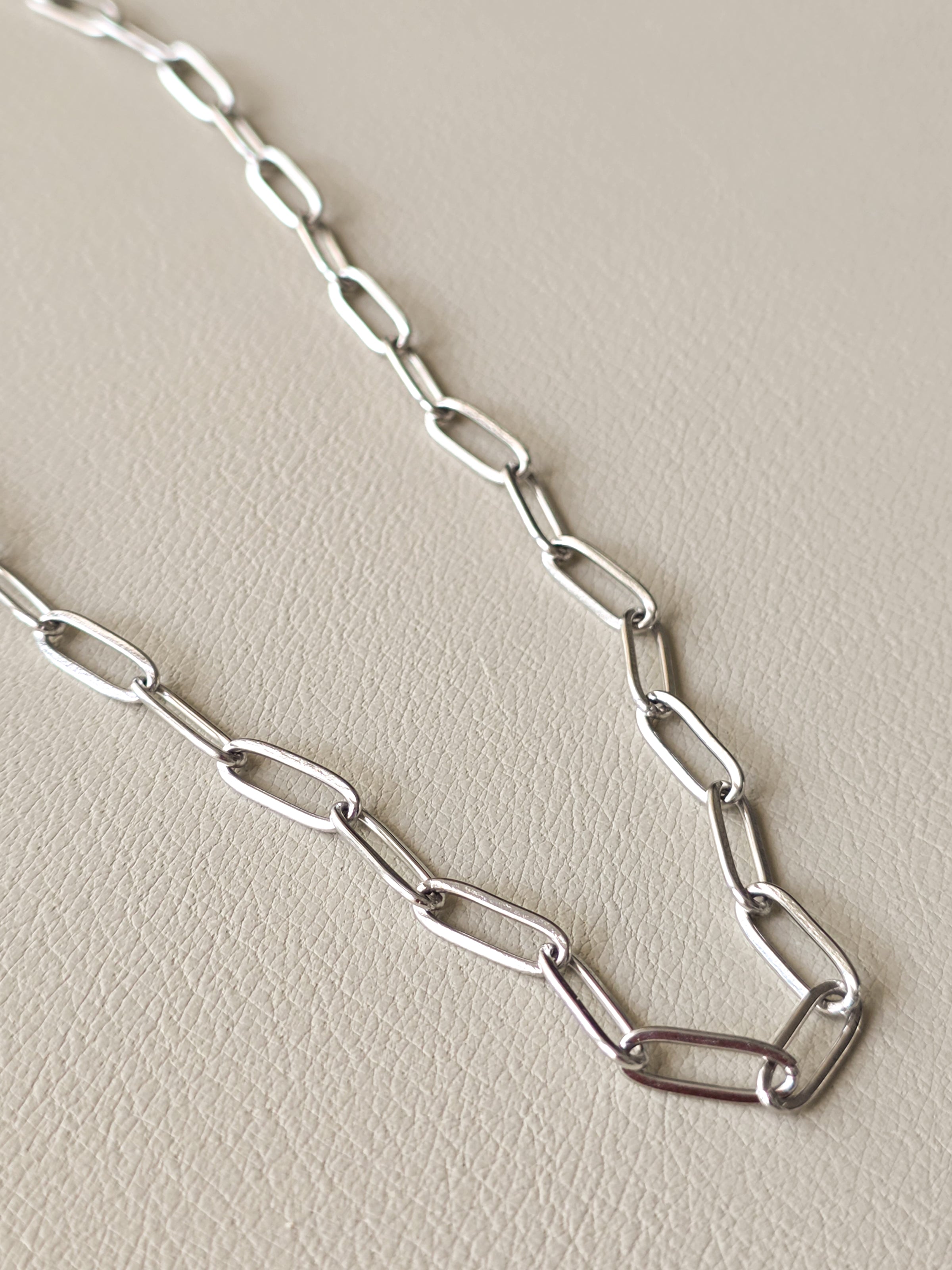 Silver Paperclip Chain Necklace