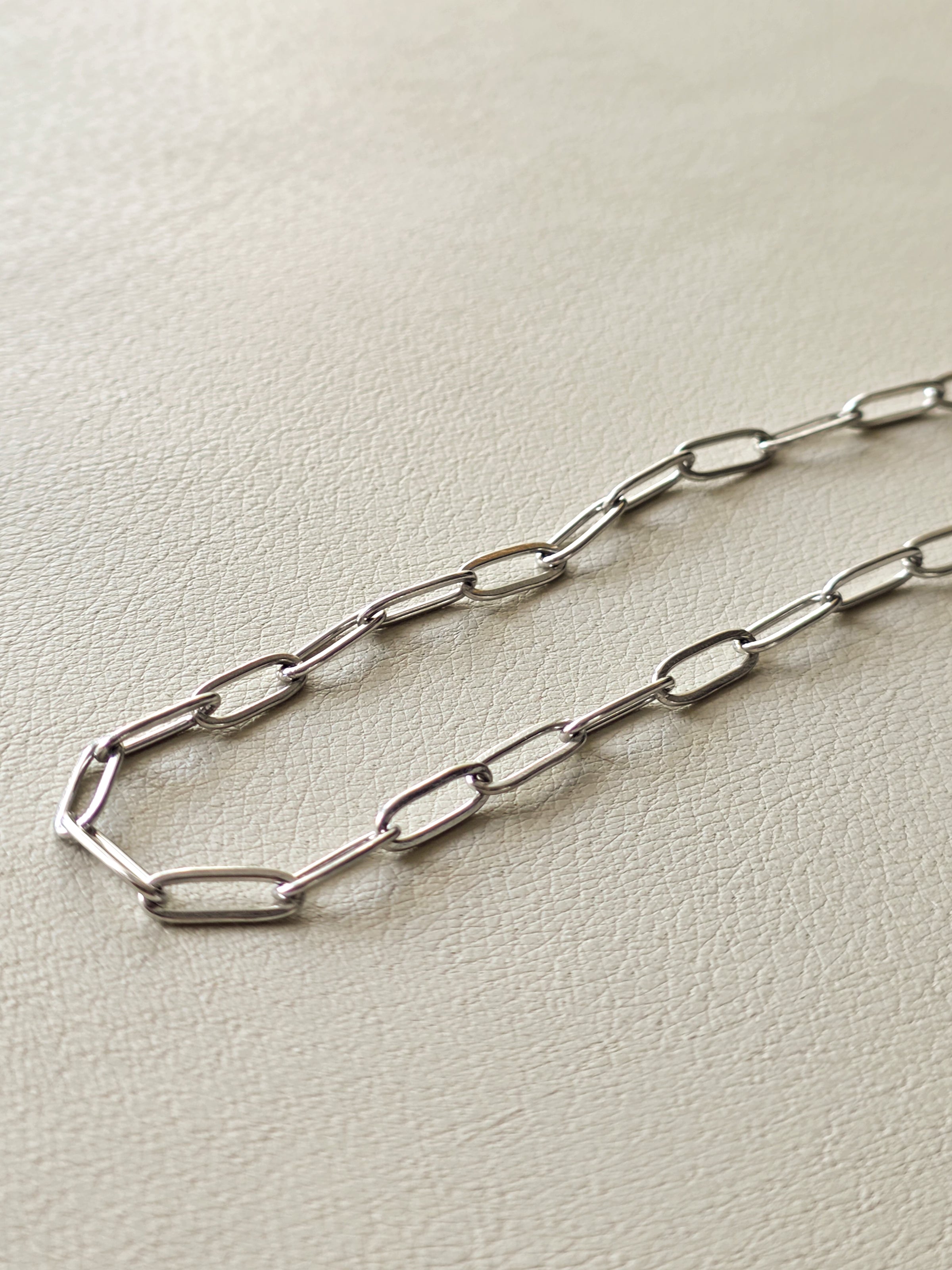Silver Paperclip Chain Necklace