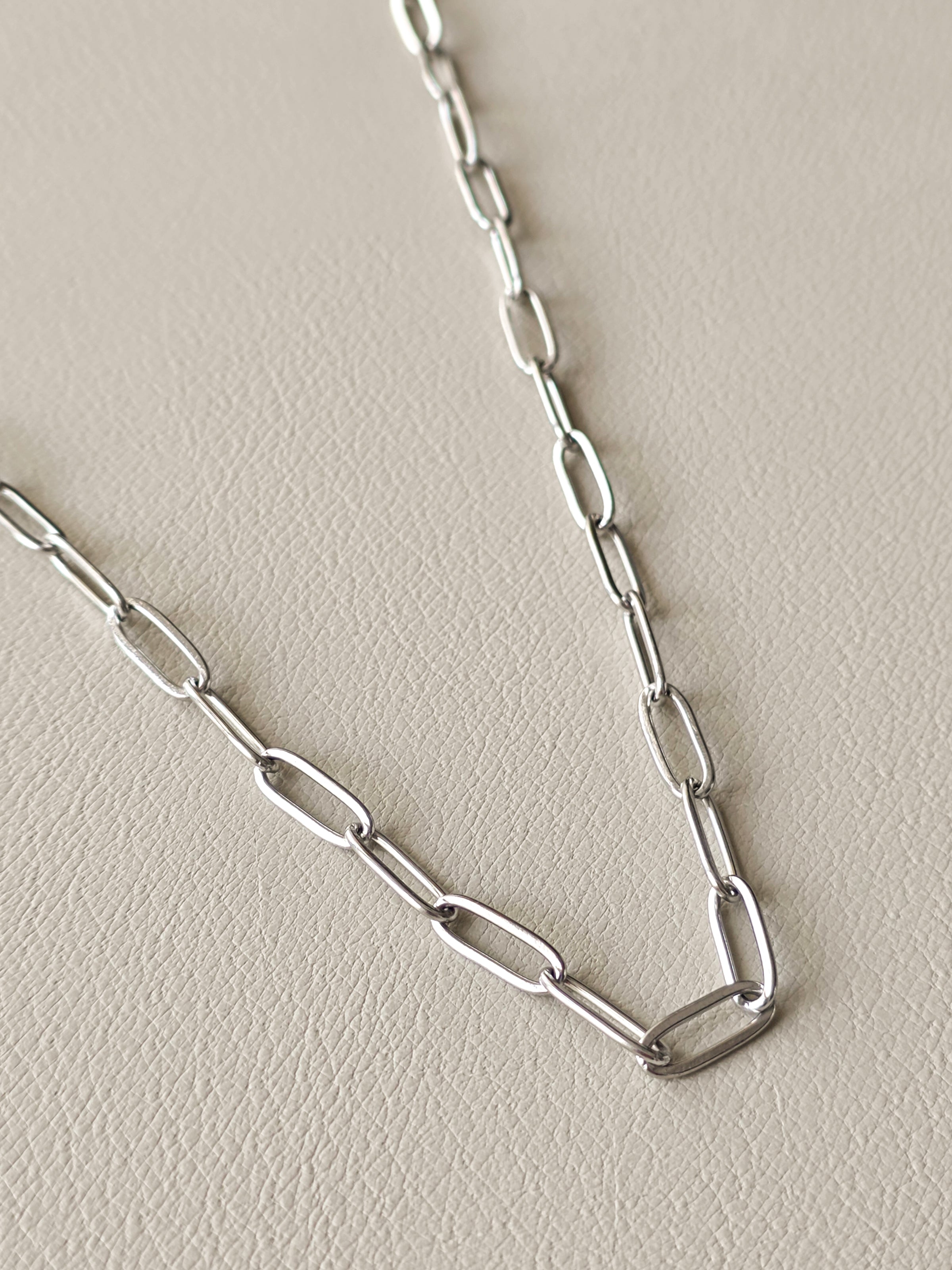Silver Paperclip Chain Necklace
