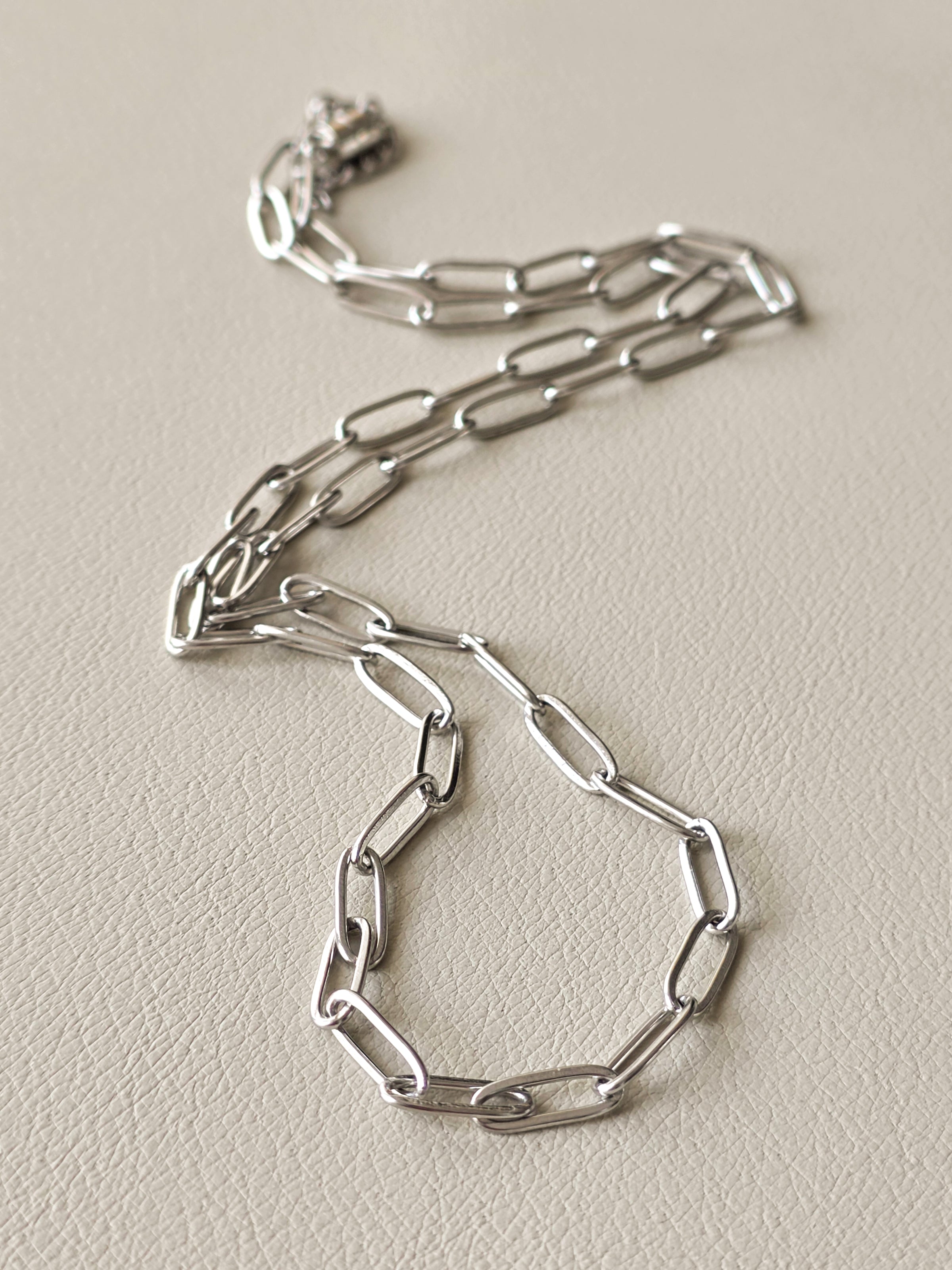 Silver Paperclip Chain Necklace