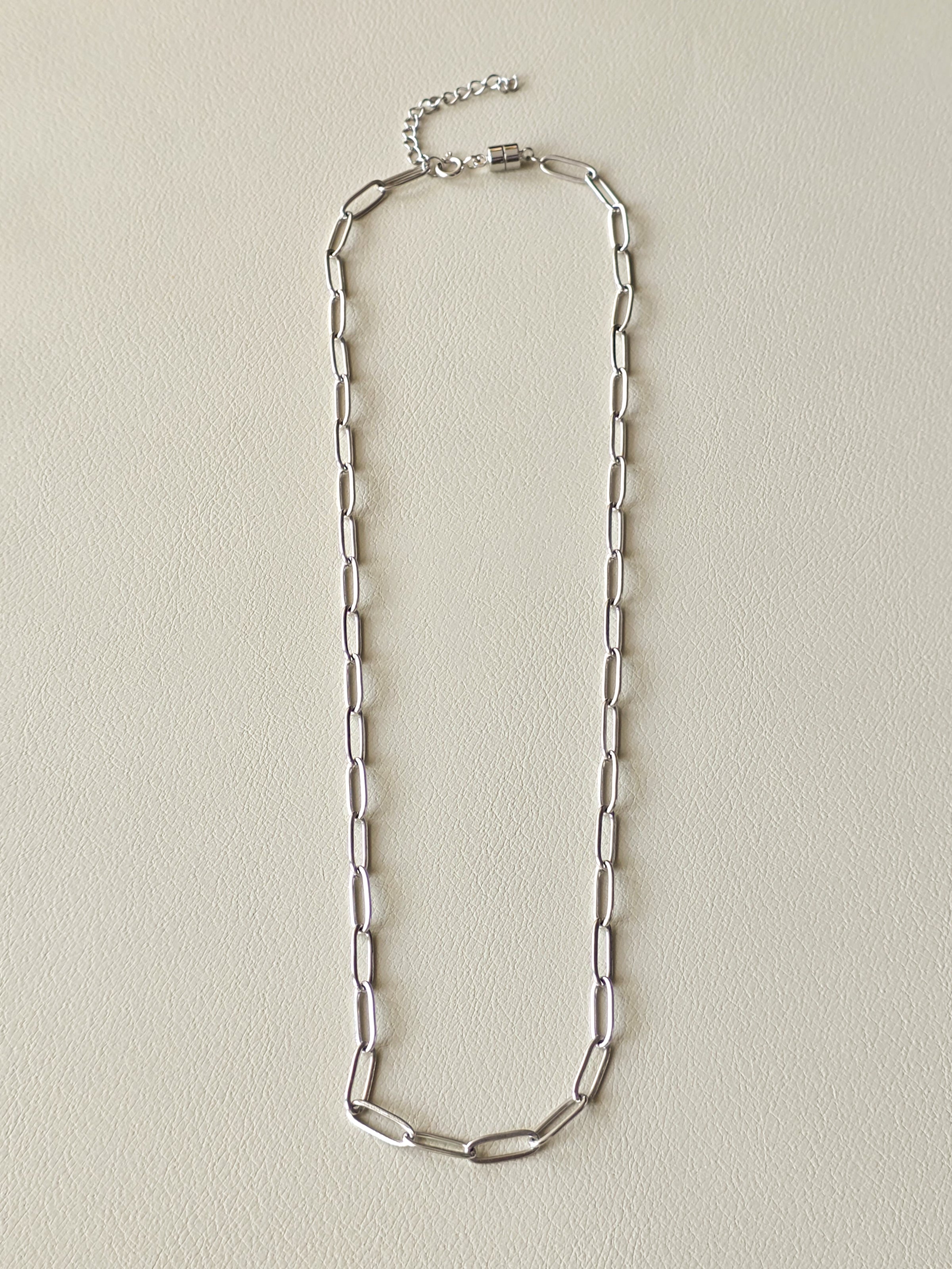 Silver Paperclip Chain Necklace