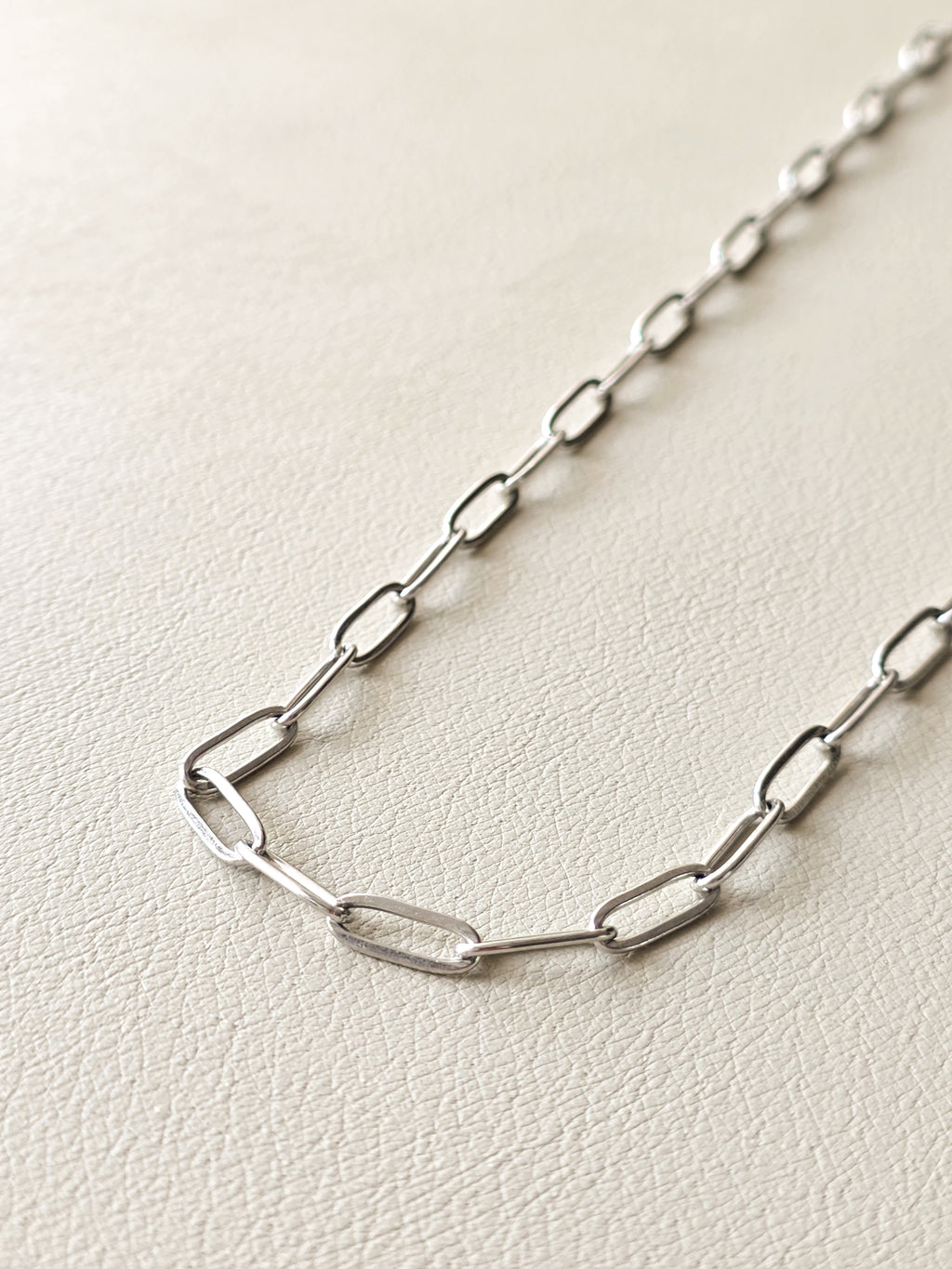 Silver Paperclip Chain Necklace